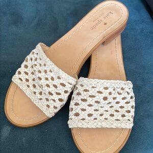 Kate Spade white Sandals with Woven Design